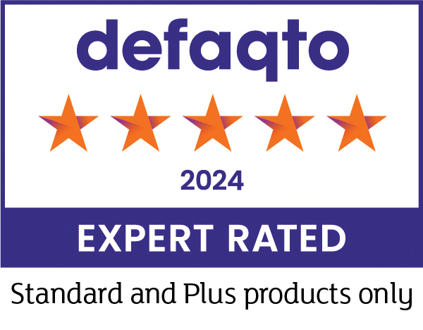 Defaqto 5* expert rated, applies to cover over £4000, Time Limited and Rabbit cover excluded.